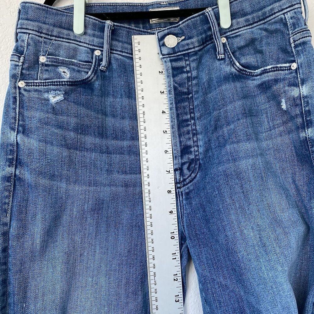 MOTHER Jeans Womens 28 Stunner Ankle Fray Graffiti Girl Medium Wash Button Fly - Picture 6 of 15
